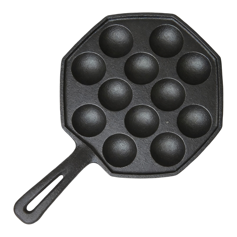 Baking Kitchen At Home - เครื่องทำทาโกะยากิเหล็กหล่อ 12 หลุม พร้อมแผ่นย่าง สำหรับอบไข่นกกระทาและอาหารไข่กุ้ง ใช้ในครัวเรือน
