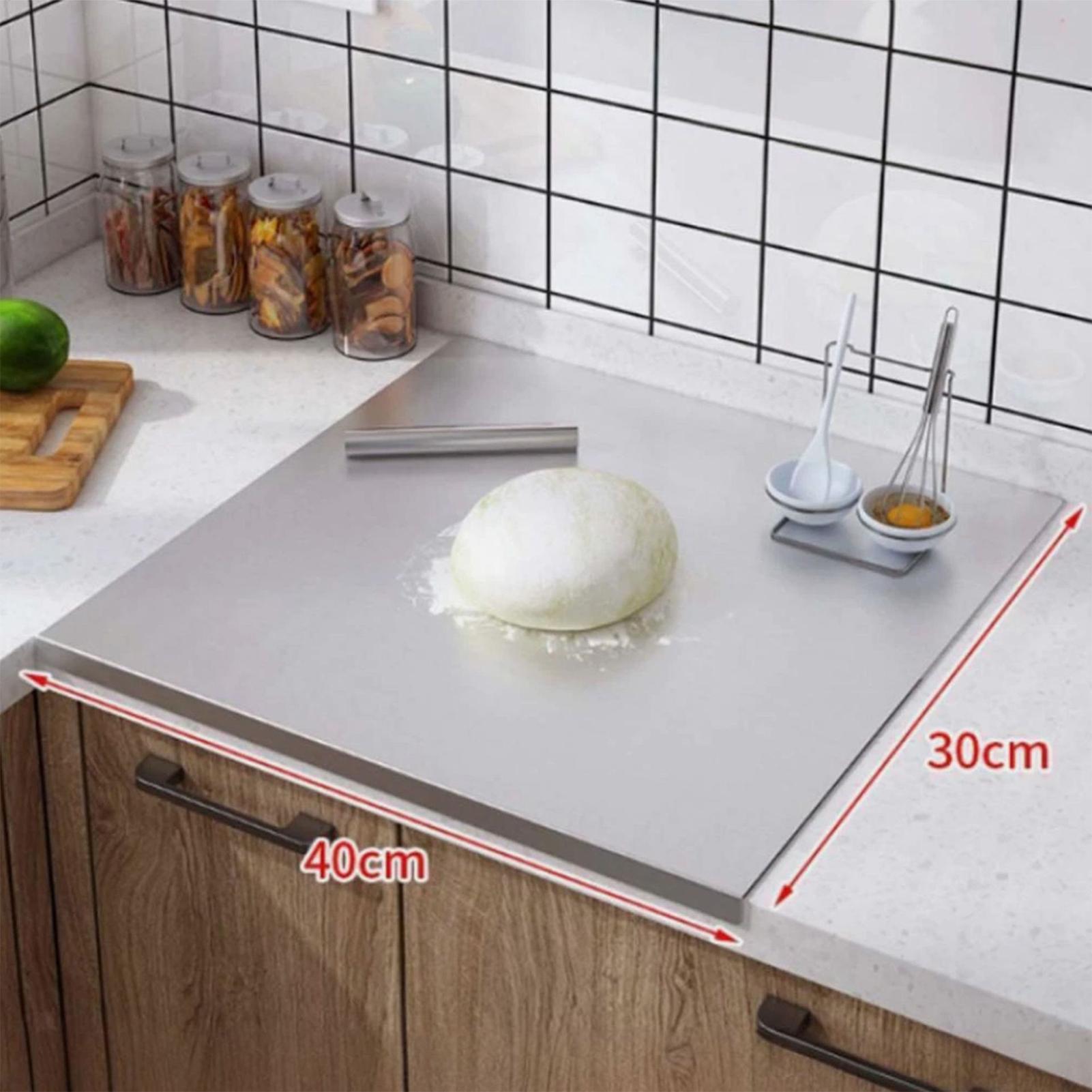 Kitchen Tools For Baking - เขียงสแตนเลสแบบไม่ติดกระทะสองด้าน สำหรับหั่นเนื้อ ผัก อุปกรณ์ครัวสำหรับทำอาหาร ชาร์คูเทอรี และเตรียมอาหาร