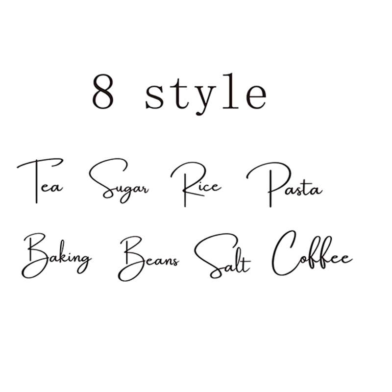 Kitchen Baking Canisters - 8 ชิ้นห้องครัวองค์กรกระป๋อง Jar ป้ายสติกเกอร์รูปลอกชากาแฟน้ําตาลเบเกอรี่เกลือตกแต่ง