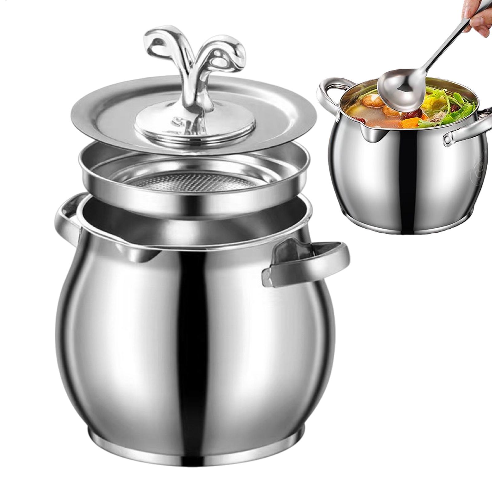 Kitchen Baking Canisters - ภาชนะใส่จาระบี สแตนเลส กระป๋องเก็บไขมัน กระปุ่มใส่จาระบีพร้อมฝากรอง สำหรับทำอาหาร อบขนม