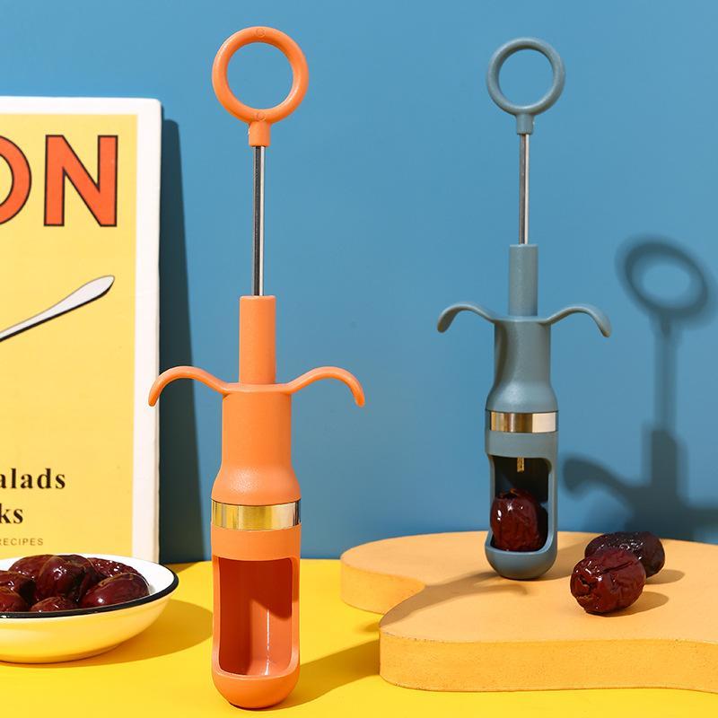 Kitchen Tools For Baking - เครื่องมือคว้านเมล็ดเชอร์รี่และพุทราแดงแบบด้ามจับกันลื่น สำหรับใช้ในครัวเรือน อุปกรณ์เสริมสำหรับการอบและแปรรูปผลไม้