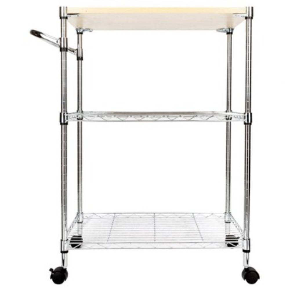 Kitchen Baking Trolley - รถเข็นครัวแบบ 3 ชั้นพร้อมโครงเหล็ก แข็งแรงทนทาน เหมาะสำหรับการใช้งานในห้องอาหาร การทำขนม