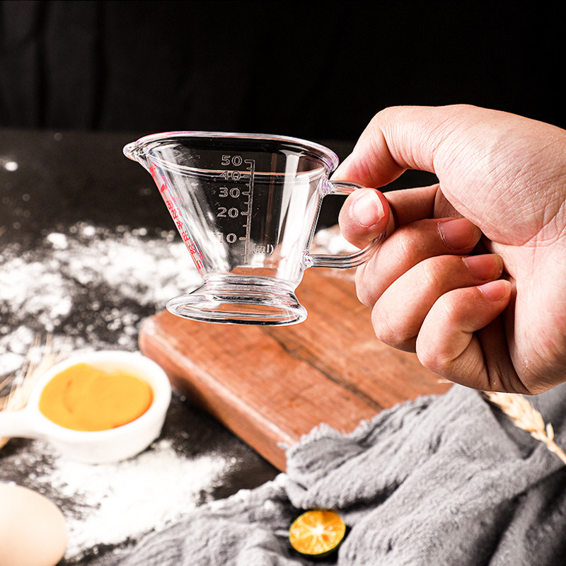Mini Kitchen Baking - ถ้วยตวงขนาดเล็กพร้อมถ้วยปรุงรสในครัวเรือนแบบมีมาตรวัดพร้อมด้ามจับ ถ้วยตวงขนาดเล็กโปร่งใสสำหรับทำขนม อุปกรณ์ครัว