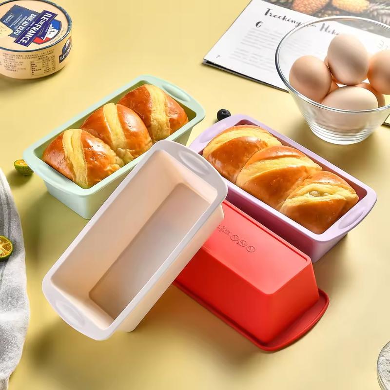 Kitchen Baking Supplies - แม่พิมพ์ซิลิโคนรูปสี่เหลี่ยมผืนผ้าสำหรับใช้ในครัวเรือน 1/4 ชิ้น แม่พิมพ์ขนมปังปิ้ง แม่พิมพ์ขนมอีสเตอร์ อุปกรณ์ทำขนม