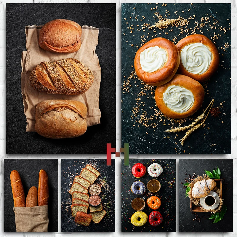Kitchen Baking Wall Art - อาหาร ครัว กระดานดำ ขนมปัง ของหวาน โปสเตอร์
