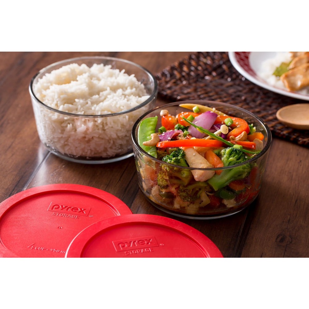 Kitchen Baking Canisters - ชุดกล่องเก็บอาหารแก้ว 2 ชิ้น พร้อมฝาปิด ใช้กับเตาอบได้ ภาชนะอบอาหาร