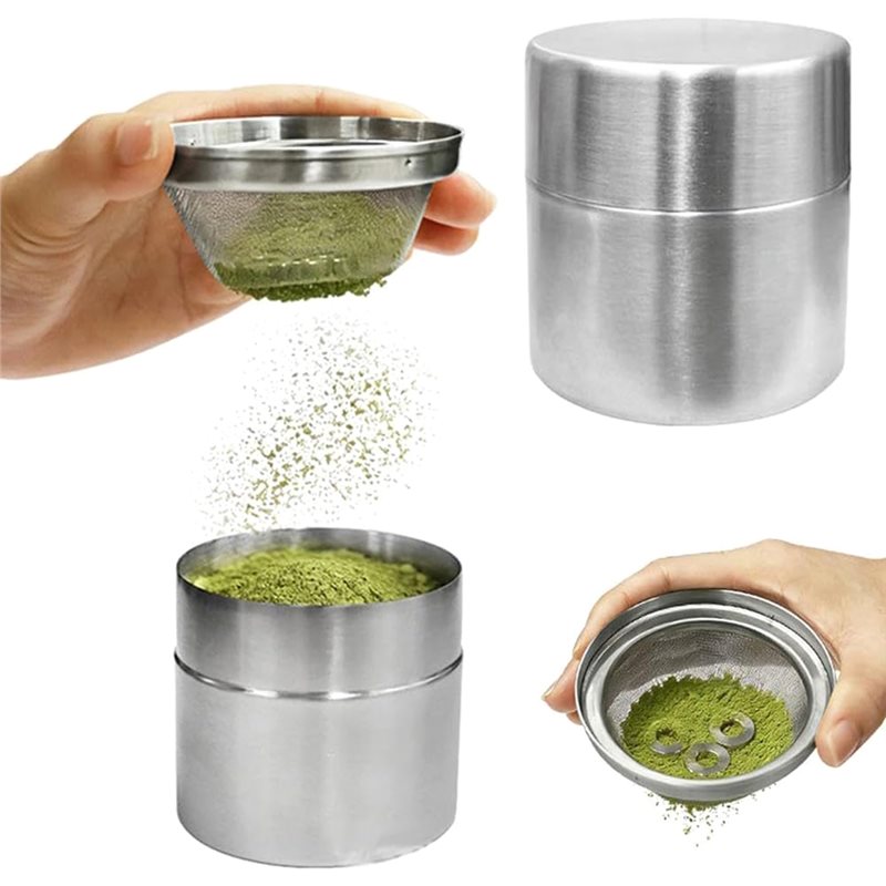 A25F-เครื่องกรองผงมัทฉะสแตนเลส - Kitchen Baking Canisters บทวิจารณ์และราคา