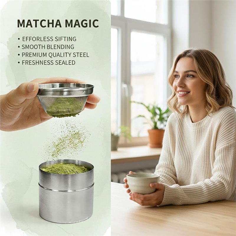 A25F-เครื่องกรองผงมัทฉะสแตนเลส - Kitchen Baking Canisters บทวิจารณ์และราคา