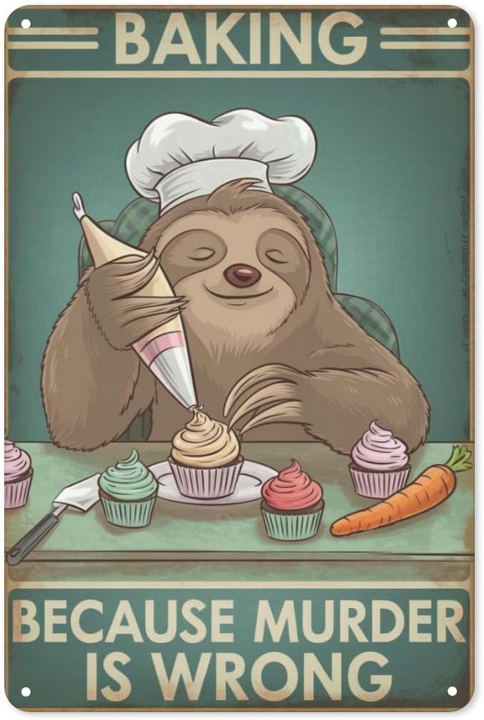 ป้ายโลหะลายตลกเกี่ยวกับการอบขน - Kitchen Baking Wall Art บทวิจารณ์และราคา
