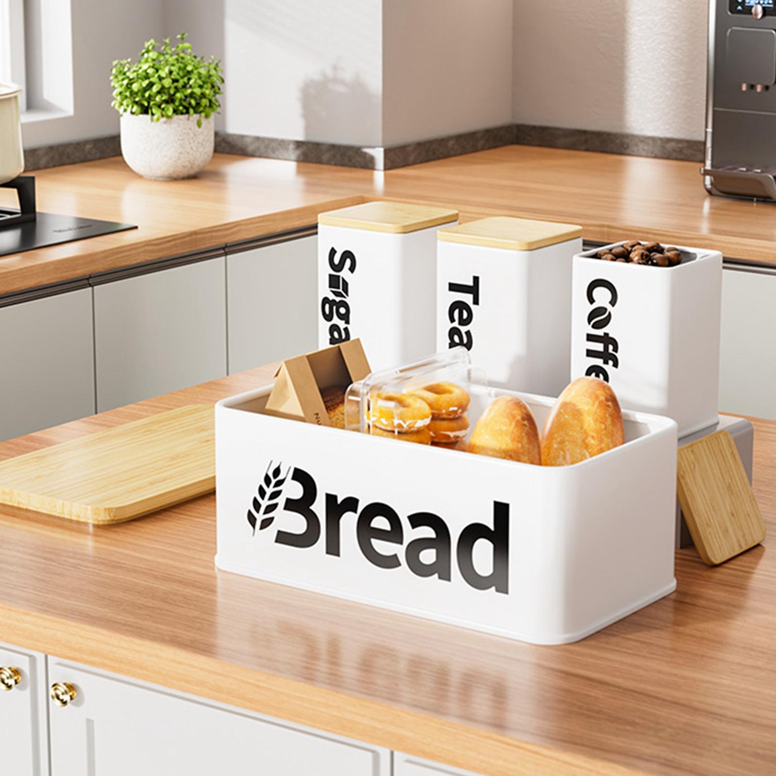 กล่องเก็บขนมปังเหล็กแบบไม้ไผ่  - Kitchen Baking Canisters บทวิจารณ์และราคา