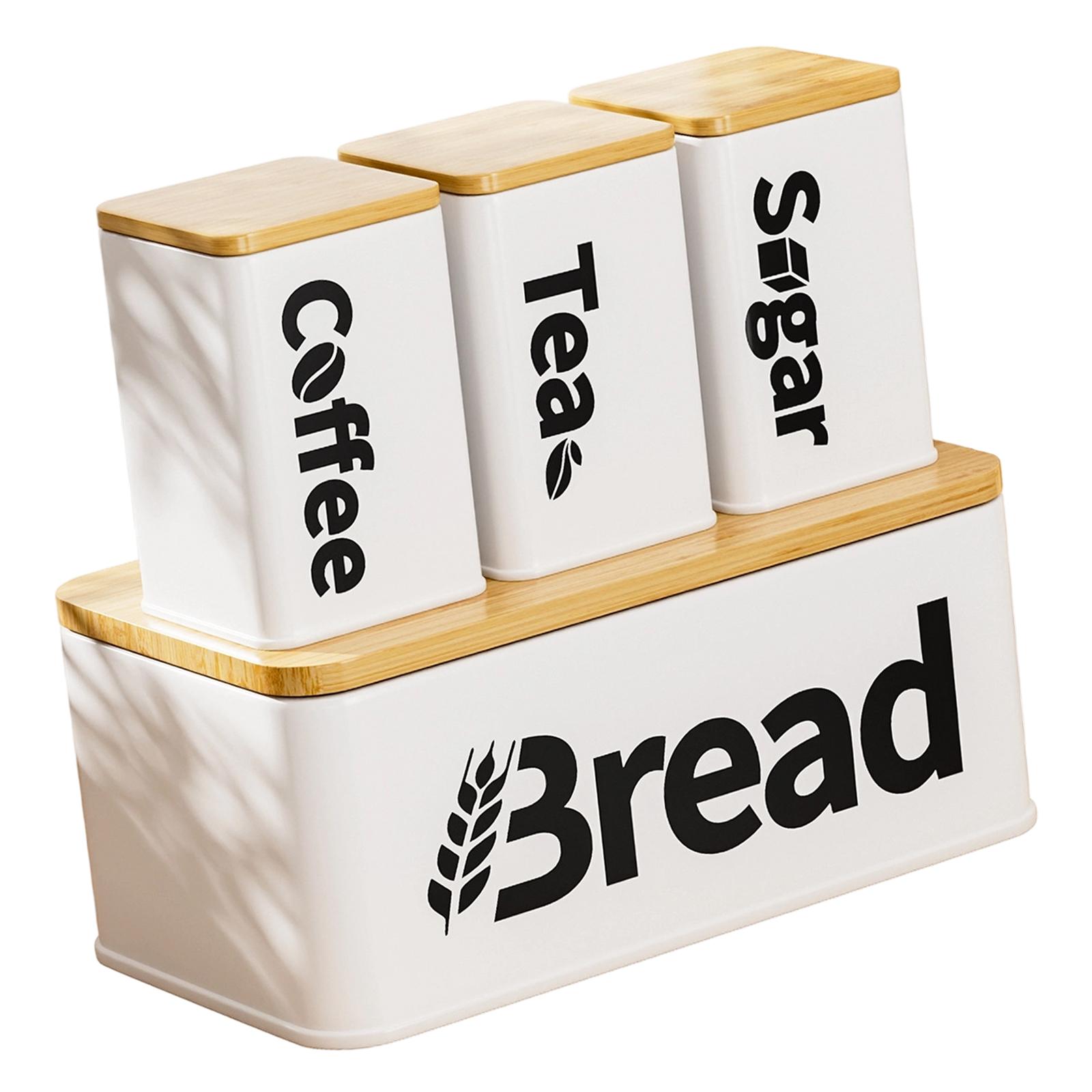 กล่องเก็บขนมปังเหล็กแบบไม้ไผ่  - Kitchen Baking Canisters บทวิจารณ์และราคา