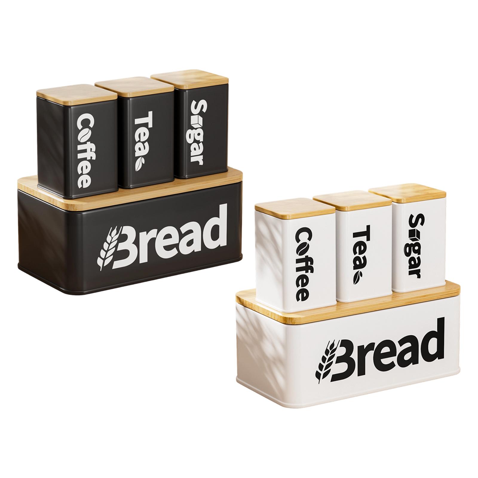 กล่องเก็บขนมปังเหล็กแบบไม้ไผ่  - Kitchen Baking Canisters บทวิจารณ์และราคา