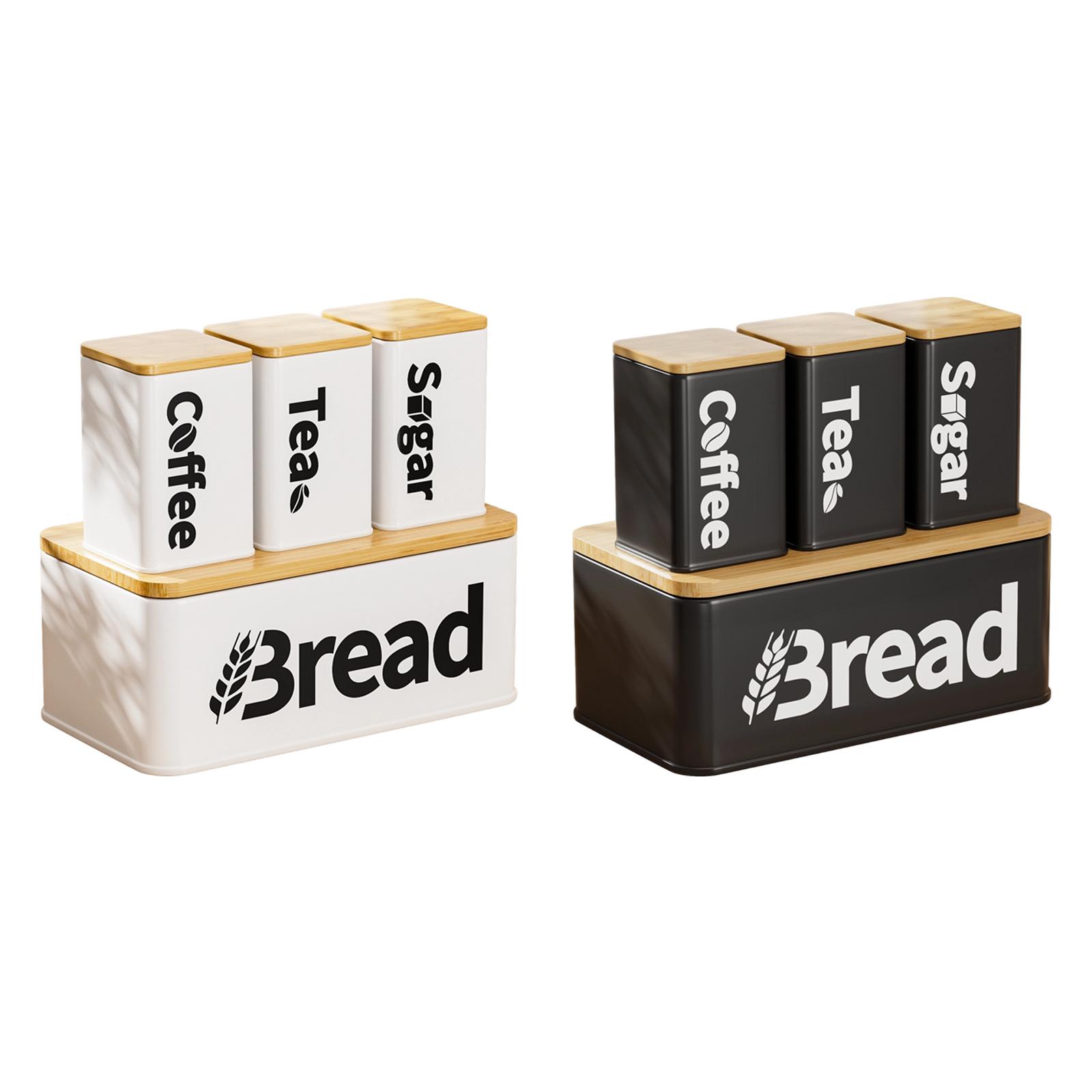 กล่องเก็บขนมปังเหล็กแบบไม้ไผ่  - Kitchen Baking Canisters บทวิจารณ์และราคา