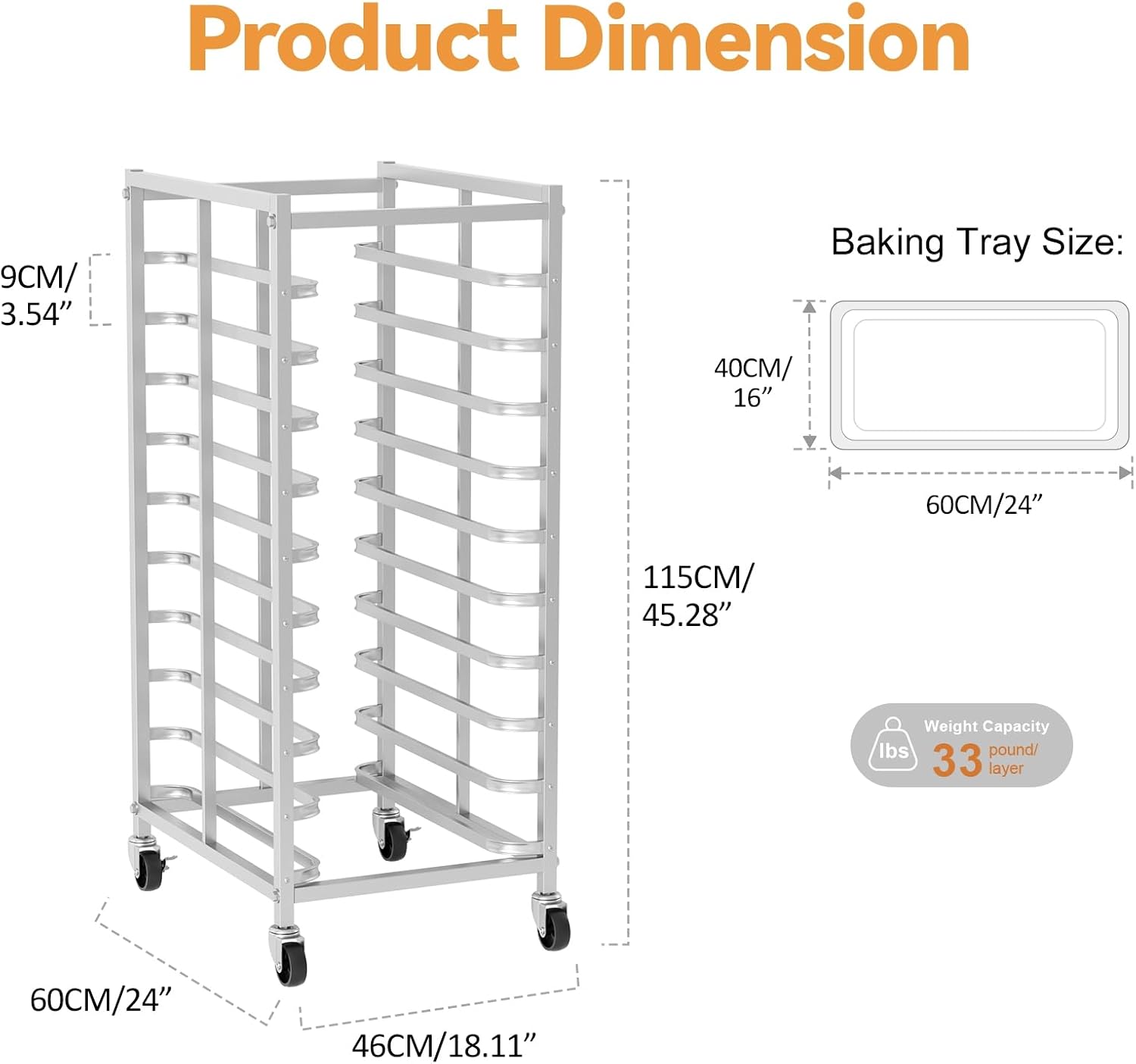 ชั้นวางอบขนมสแตนเลสเชิงพาณิชย์ - Kitchen Baking Trolley บทวิจารณ์และราคา