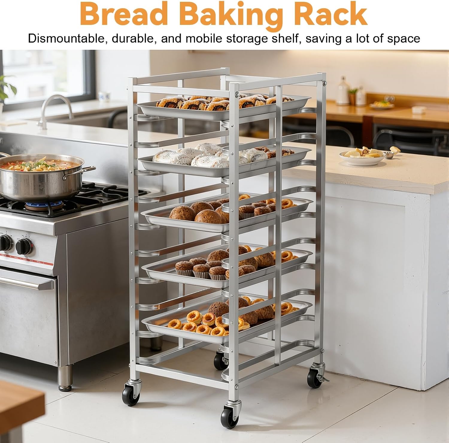 ชั้นวางอบขนมสแตนเลสเชิงพาณิชย์ - Kitchen Baking Trolley บทวิจารณ์และราคา