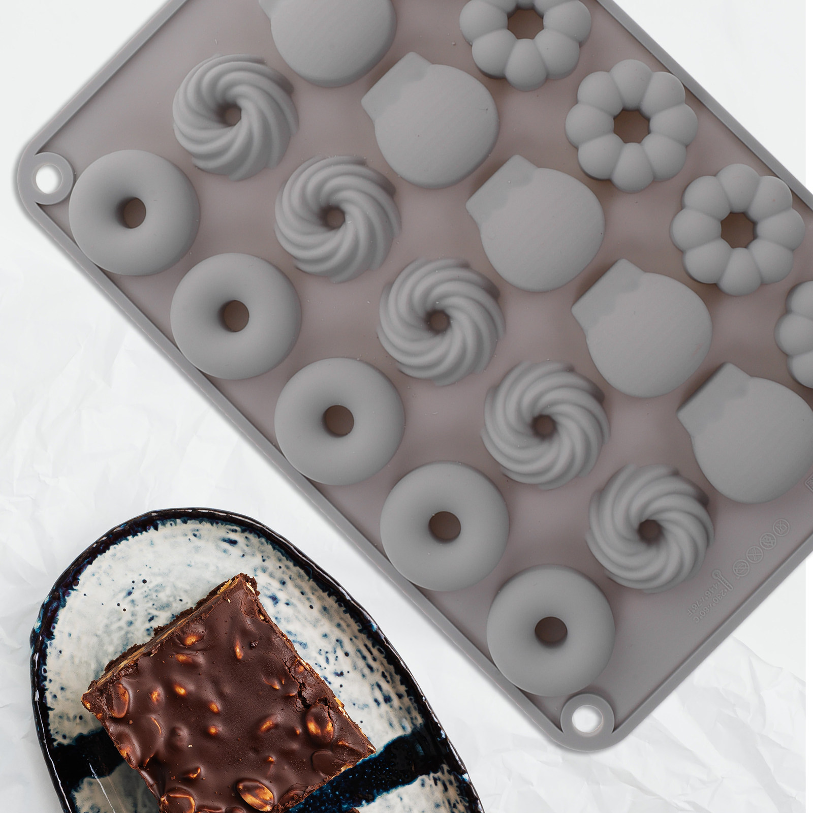 แม่พิมพ์ซิลิโคนโดนัทช็อกโกแลตข - Mini Kitchen Baking บทวิจารณ์และราคา