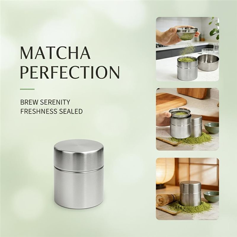 เครื่องกรองผงมัทฉะสแตนเลสและภา - Kitchen Baking Canisters บทวิจารณ์และราคา