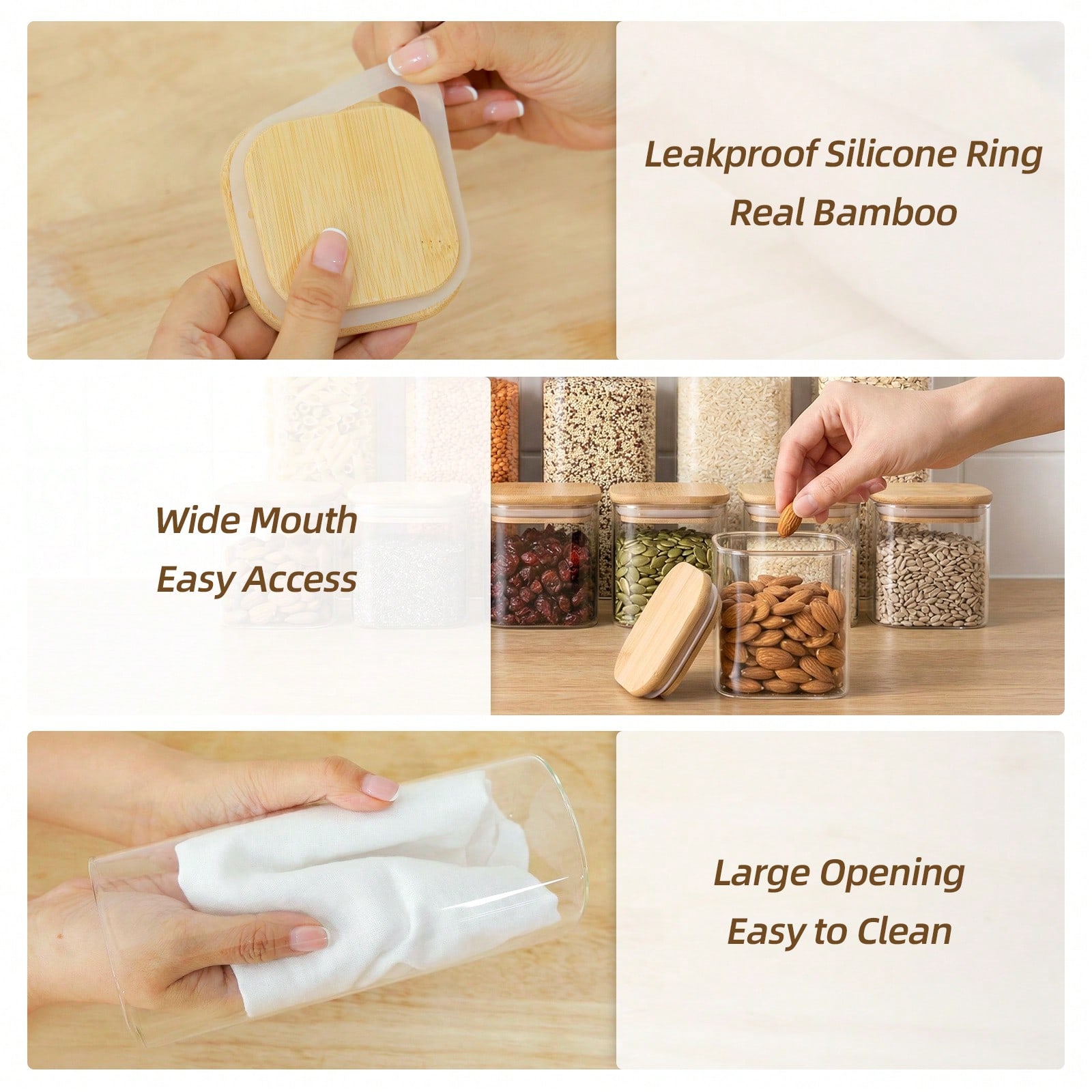 Tomnk ชุดภาชนะเก็บอาหารแก้วพร้ - Kitchen Baking Canisters บทวิจารณ์และราคา